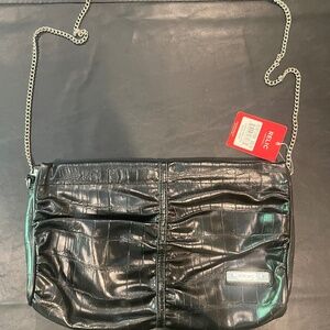 RELIC Black Purse RMX Clutch Faux Croc Chain Strap Crossbody NWT